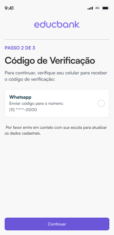 Código de verificação por WhatsApp
